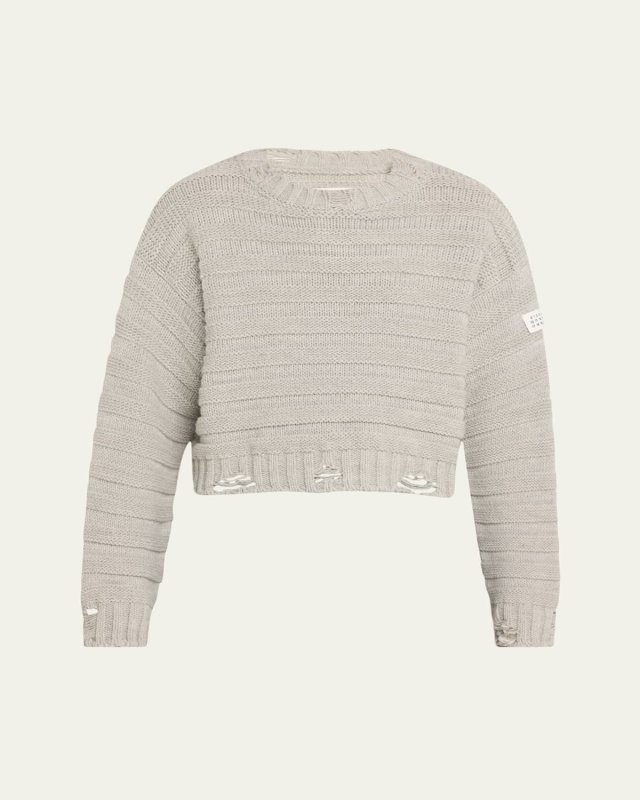 Distressed Crewneck Sweater